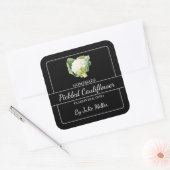 自家製カリフラワー漬けスクエアラベルブラック スクエアシール (封筒)