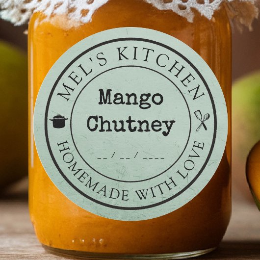 自家製キッチンカスタム製品包装セージ ラウンドシール