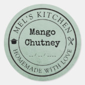 自家製キッチンカスタム製品包装セージ ラウンドシール (正面)