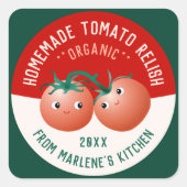 自家製キッチン用トマトレリッシュレシピ ラウンドシール (正面)