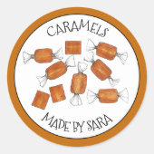 自家製キャラメルスイーツキャンディー ラウンドシール (正面)