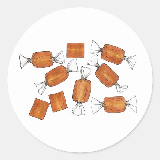 自家製キャラメルスイーツキャンディー ラウンドシール (正面)