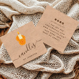 自家製キャンドルクラフトスタイル紙&ソーシャルメディア スクエア名刺