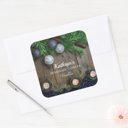 自家製キャンドルパーソナライズされた スクエアシール (封筒)