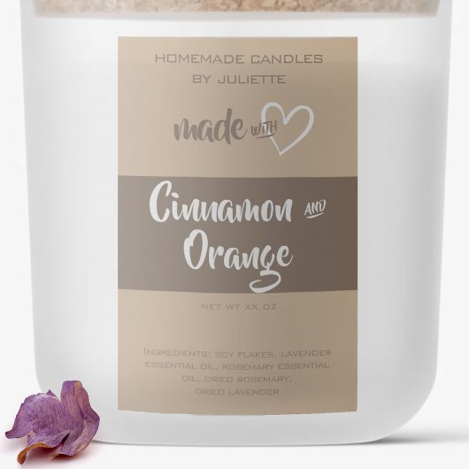 自家製キャンドル製品パッケージ天然茶 フードラベル