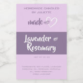 自家製キャンドル製品包装薄紫ラベンダー フードラベル (シングルラベル)