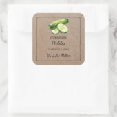 自家製キュウリーピックズスクエアクラフト紙ラベル スクエアシール (バッグ)