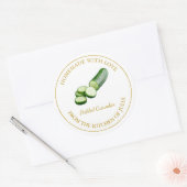 自家製キュウリ漬けラベル |白 ラウンドシール (封筒)