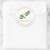 自家製キュウリ漬けラベル |白 ラウンドシール (バッグ)