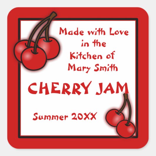 自家製ギフトのカスタマイズ可能なラベル スクエアシール (正面)