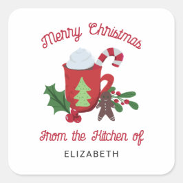 自家製ギフトの台所からメリークリスマス スクエアシール