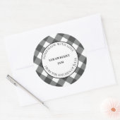 自家製ギフト用の赤いバッファローのプレイドラベル ラウンドシール (封筒)