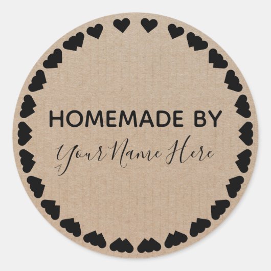 自家製クッキーケーキヴィンテージクラフトシンプルリースC ラウンドシール (正面)