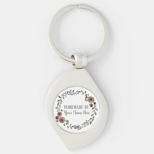 自家製クッキーケーキヴィンテージクラフトフローラリース キーホルダー (正面)