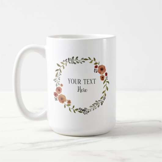 自家製クッキーケーキヴィンテージクラフトフローラリース コーヒーマグカップ (左)