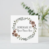 自家製クッキーケーキヴィンテージクラフトフローラリース サンキューカード (スタンド正面)