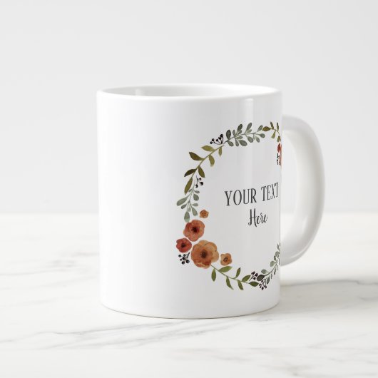 自家製クッキーケーキヴィンテージクラフトフローラリース ジャンボコーヒーマグカップ (正面右)