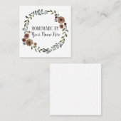 自家製クッキーケーキヴィンテージクラフトフローラリース スクエア名刺 (正面/裏面)