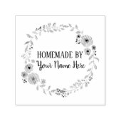 自家製クッキーケーキヴィンテージクラフトフローラリース セルフインキングスタンプ (デザイン)