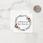 自家製クッキーケーキヴィンテージクラフトフローラリース ノートカード (正面/裏面インサイチュ)