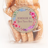 自家製クッキーケーキヴィンテージクラフトフローラリース ラウンドシール