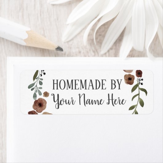 自家製クッキーケーキヴィンテージクラフトフローラリース ラベル (インサイチュ)