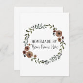 自家製クッキーケーキヴィンテージクラフトフローラリース 出欠カード (正面/裏面)