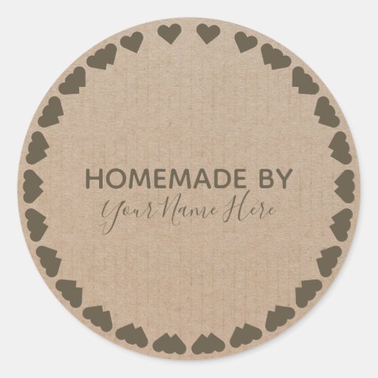 自家製クッキーケーキヴィンテージクラフトフローラリースC ラウンドシール (正面)