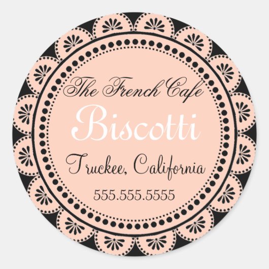 自家製クッキーピンクレース ラウンドシール (正面)