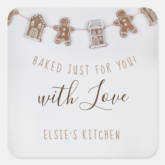 自家製クッキー |パン |商品焼いたラベル スクエアシール (正面)