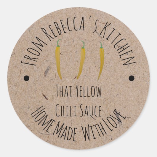 自家製クラフト紙 |タイイエローチリソース ラウンドシール (正面)