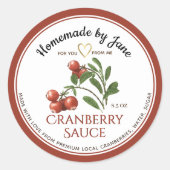 自家製クランベリーソースレッド縁ど金ゴールドハート ラウンドシール (正面)