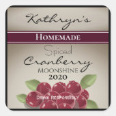 自家製クランベリームーンシャイパーソナライズされたン スクエアシール (正面)