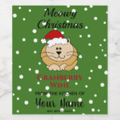 自家製クランベリーワインマイオウィクリスマスサンタキャット ワインラベル (シングルラベル)
