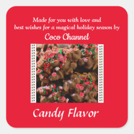 自家製クリスマスキャンディーパッケージステッカー スクエアシール