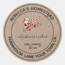 自家製クリスマスクッキーヴィンテージサンタラベル