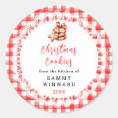 自家製クリスマスクッキー食品ラベル ラウンドシール (正面)