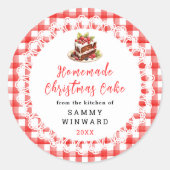 自家製クリスマスケーキ食品ラベル ラウンドシール (正面)
