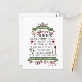 自家製クリスマスジンジャーブレッドのクッキーのキッチンポス ポストカード