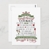 自家製クリスマスジンジャーブレッドのクッキーのキッチンポス ポストカード (正面/裏面)
