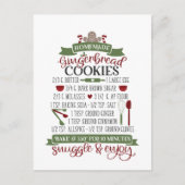 自家製クリスマスジンジャーブレッドのクッキーのキッチンポス ポストカード (正面)