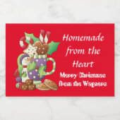 自家製クリスマススイーツ雪だるまフードラベル フードラベル (シングルラベル)