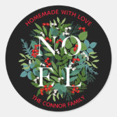 自家製クリスマスノールホリーベリー ラウンドシール (正面)