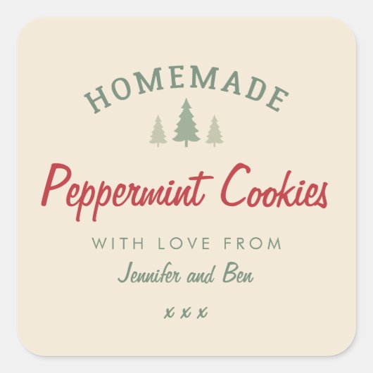 自家製クリスマスプレゼントベーキングシール スクエアシール (正面)