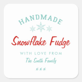 自家製クリスマスプレゼント雪の結晶ベーキングシール スクエアシール