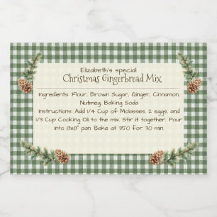 自家製クリスマスベーキングミックスジンガムパインコーン フードラベル