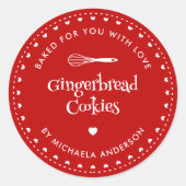 自家製クリスマスホリデー焼いたギフトと愛 ラウンドシール (正面)