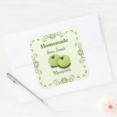 自家製グリーントマトマーマレード缶詰瓶ラベル スクエアシール (封筒)