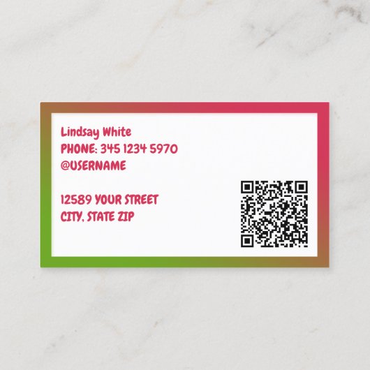 自家製ケーキカスタムQR 名刺 (裏面)