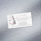 自家製ケーキベーカリー甘いペストリーシンプルグレイ マグネット名刺 (インサイチュ)